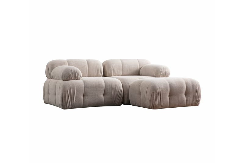 Belgin Sofa med Sjeselong 2-seter - Krem - Møbler - Sofaer - Modulsofaer - Komplett modulsofa