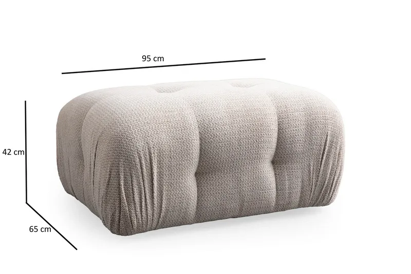 Belgin Sofa med Sjeselong 2-seter - Krem - Møbler - Sofaer - Modulsofaer - Komplett modulsofa