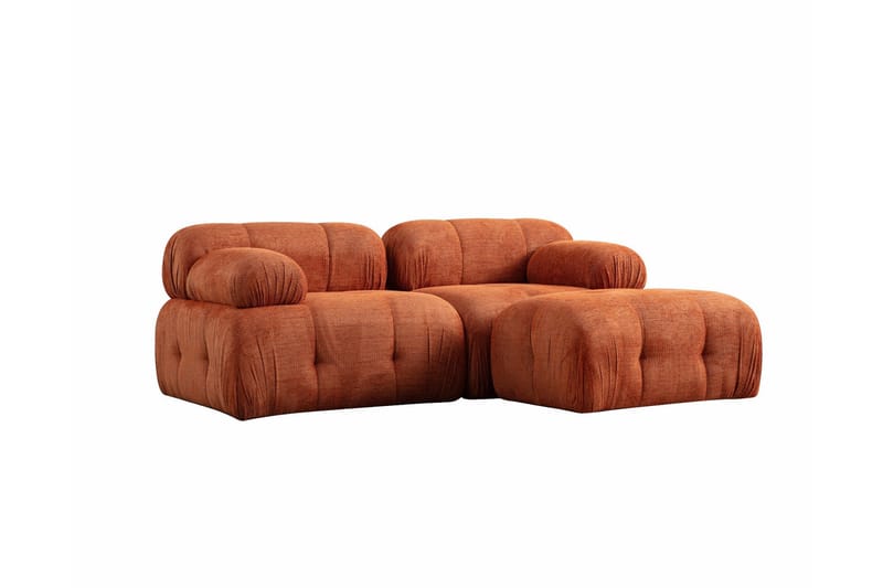 Belgin Sofa med Sjeselong 2-seter - Oransje - Møbler - Sofaer - Modulsofaer - Komplett modulsofa