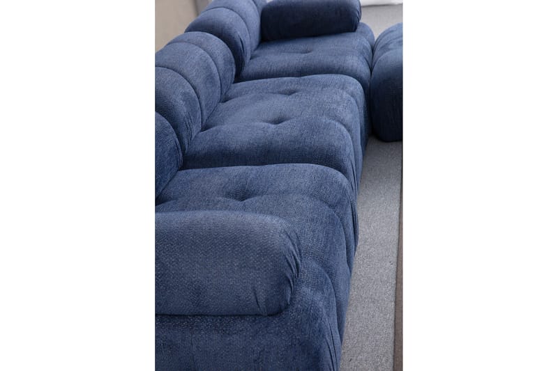 Belgin Sofa med Sjeselong 3-seter - Blå - Møbler - Sofaer - Modulsofaer - Komplett modulsofa