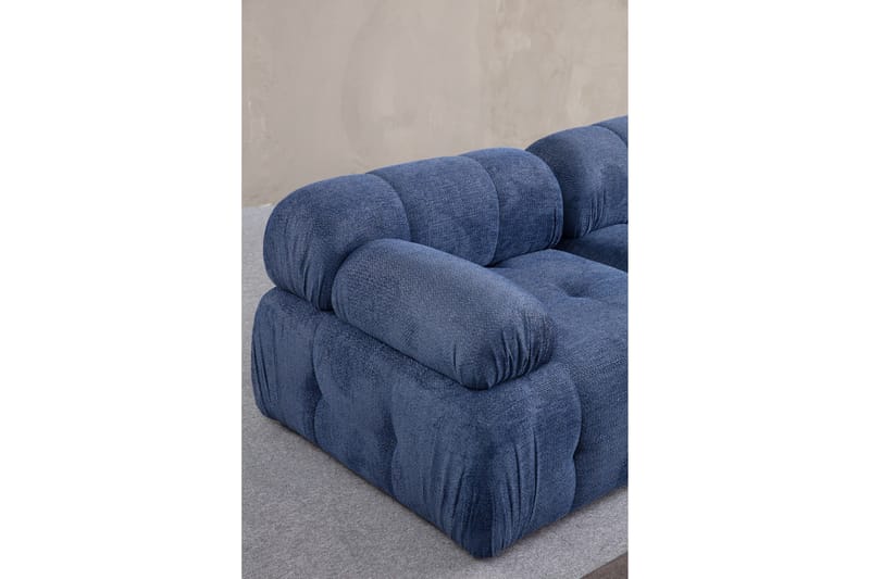 Belgin Sofa med Sjeselong 3-seter - Blå - Møbler - Sofaer - Sofa med sjeselong