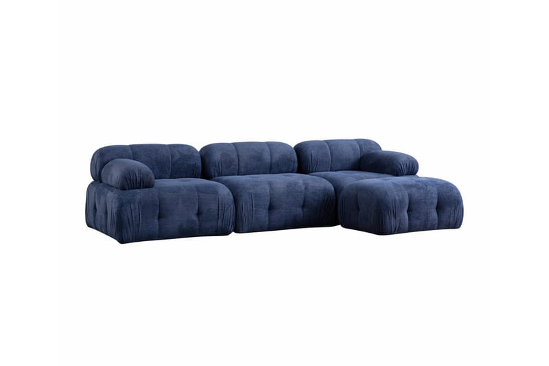 Belgin Sofa med Sjeselong 3-seter - Blå - Møbler - Sofaer - Sofa med sjeselong