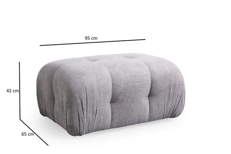 Belgin Sofa med Sjeselong 3-seter - Lys grå - Møbler - Sofaer - Modulsofaer - Komplett modulsofa