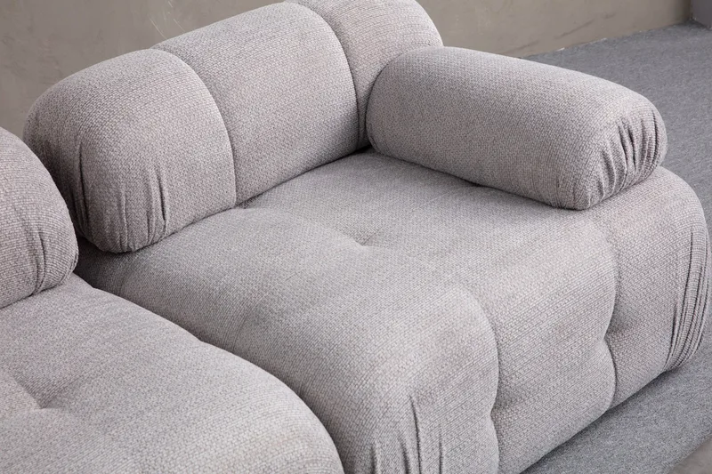 Belgin Sofa med Sjeselong 3-seter - Lys grå - Møbler - Sofaer - Modulsofaer - Komplett modulsofa