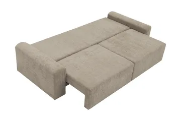 Bella Sovesofa 3-seter i Plysj - Grå - Møbler - Sofaer - Sovesofaer