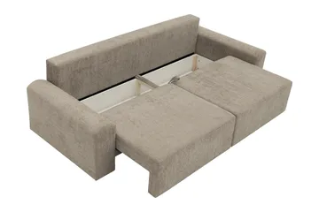 Bella Sovesofa 3-seter i Plysj - Grå - Møbler - Sofaer - Sovesofaer