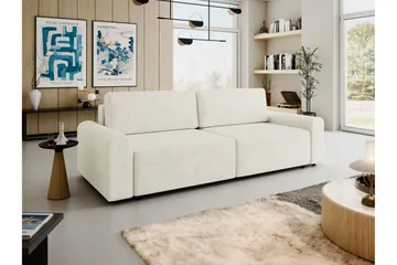 Bella Sovesofa 3-seter i Plysj - Beige - Møbler - Sofaer - Sovesofaer