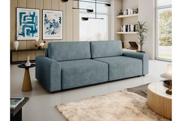 Bella Sovesofa 3-seter i Plysj - Grå - Møbler - Sofaer - Sovesofaer