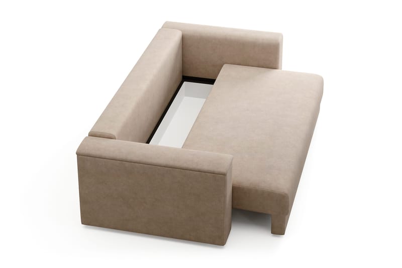 Bergen Ekstra dyp 3-seters sovesofa med overmadrass i polyeterskum og vaskbart trekk - Brunt stoff - Møbler - Sofaer - Sovesofaer - 3 seters sovesofa