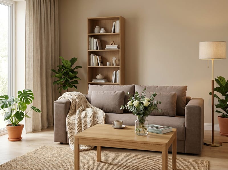 Bergen Ekstra dyp fremoveruttrekkbar 3-seters sovesofa med overmadrass i memoryskum og vaskbart trekk - Brun stoff - Møbler - Sofaer - Sovesofaer - 3 seters sovesofa