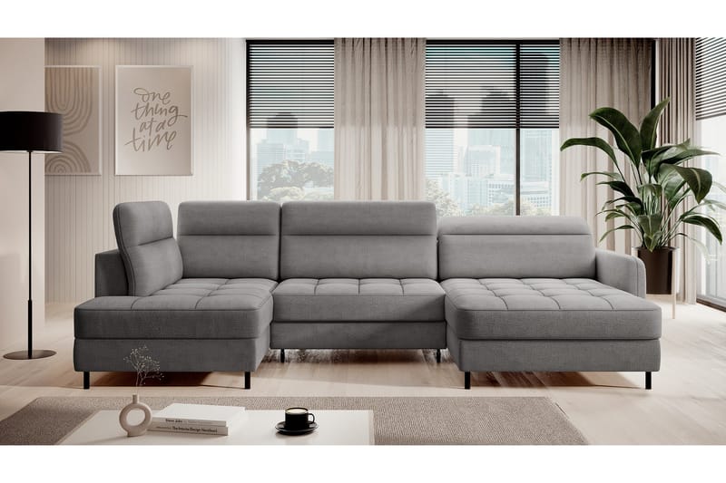 Berrto Sofa med Divan og Sjeselong 5-seters, Beige