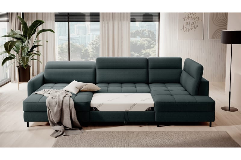 Berrto Sofa med Divan og Sjeselong 5-seters - Grå - Møbler - Sofaer - U-sofa