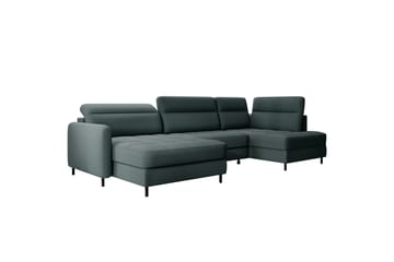 Berrto Sofa med Divan og Sjeselong 5-seters - Grå - Møbler - Sofaer - U-sofa