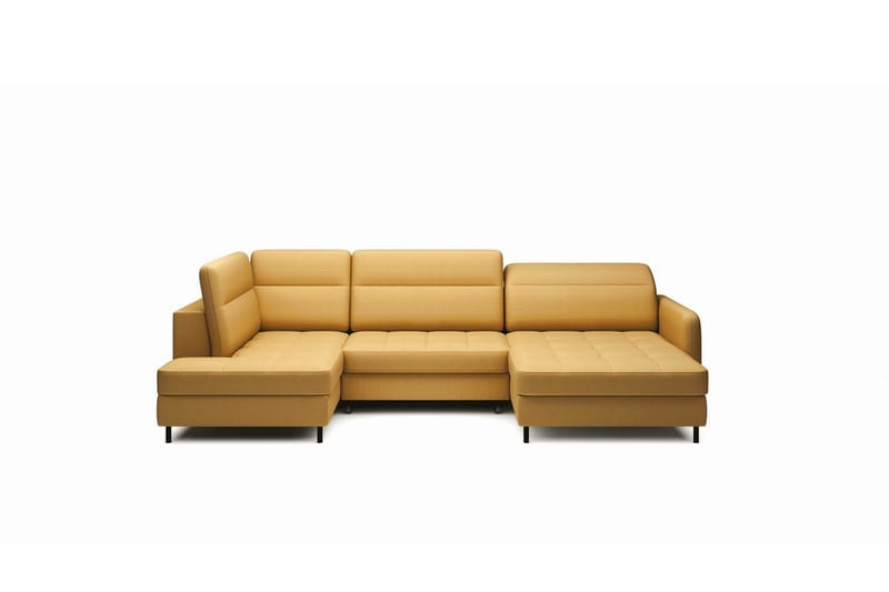 Berrto Sofa med Divan og Sjeselong 5-seters, Gull