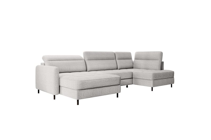 Berrto Sofa med Divan og Sjeselong 5-seters - Lysgrå - Møbler - Sofaer - U-sofa