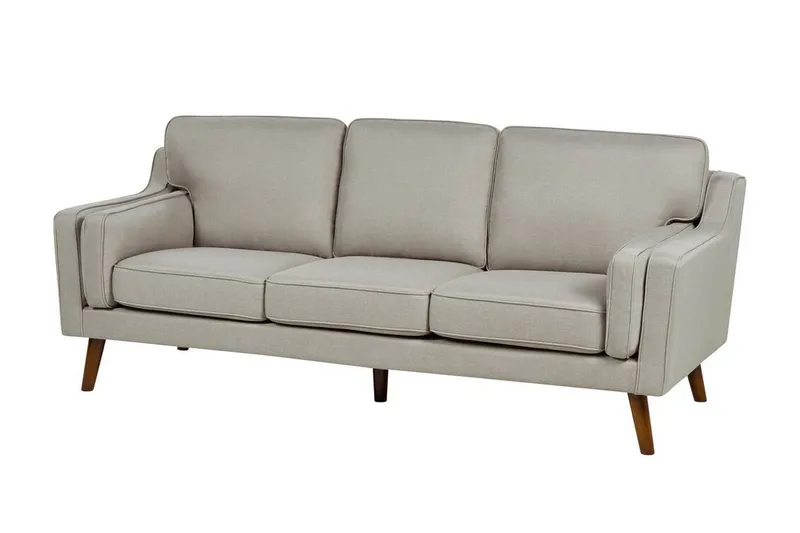 Bertha Sofa 3-seter - Beige/Mørkt tre - Møbler - Sofaer - Sofa 3 seter