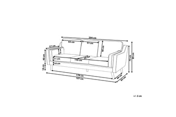 Bertha Sofa 3-seter - Beige/Mørkt tre - Møbler - Sofaer - Sofa 3 seter