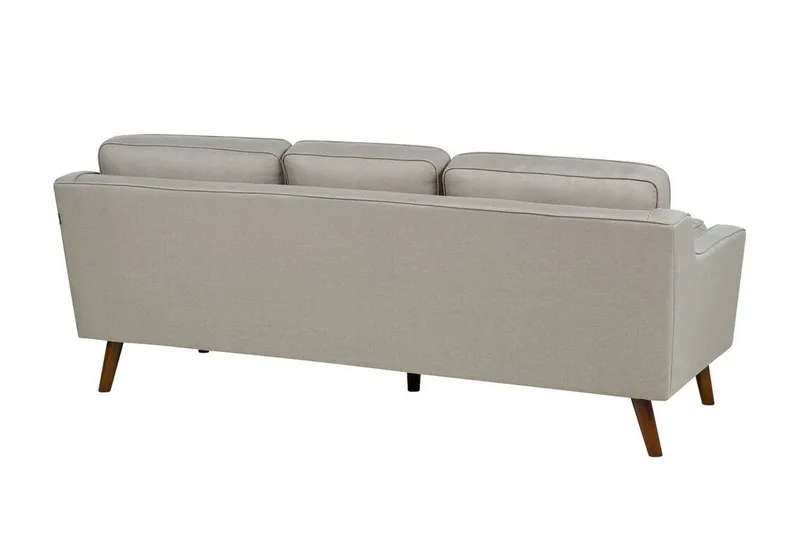 Bertha Sofa 3-seter - Beige/Mørkt tre - Møbler - Sofaer - Sofa 3 seter