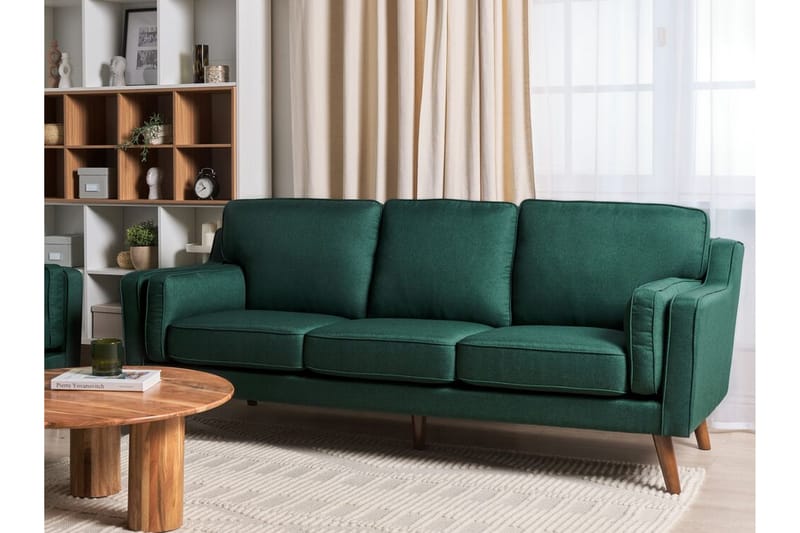 Bertha Sofa 3-seter - Grønn/Lyst tre - Møbler - Sofaer - Sofa 3 seter