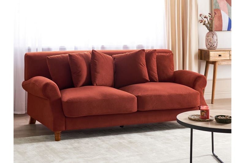 Bijan Sofa 2-seter - Rød/Mørkt tre - Møbler - Sofaer - 2 seter sofa
