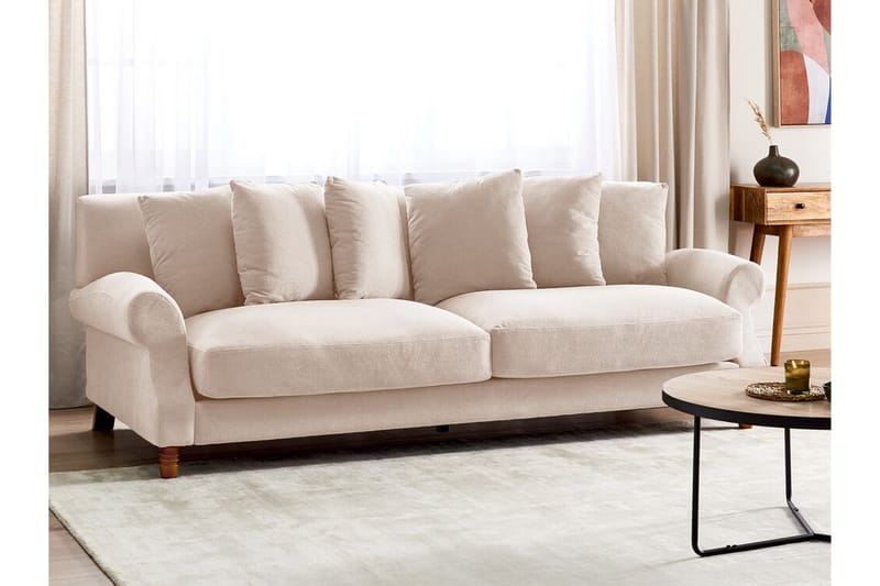 Bijan Sofa 3-seter - Beige/Mørkt tre - Møbler - Sofaer - Sofa 3 seter