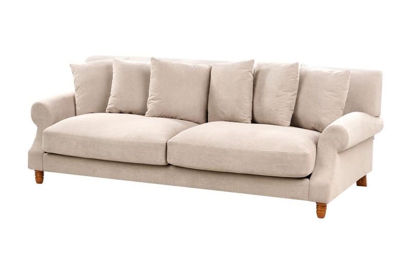 Bijan Sofa 3-seter - Beige/Mørkt tre - Møbler - Sofaer - Sofa 3 seter