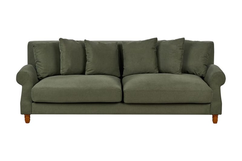 Bijan Sofa 3-seter, Grønn/Mørkt tre