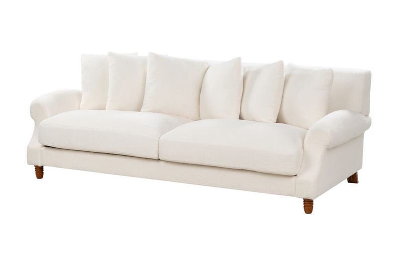 Bijan Sofa 3-seter - Hvit/Mørkt tre - Møbler - Sofaer - Sofa 3 seter