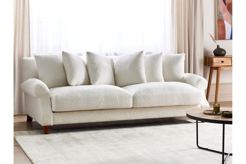 Bijan Sofa 3-seter - Hvit/Mørkt tre - Møbler - Sofaer - Sofa 3 seter