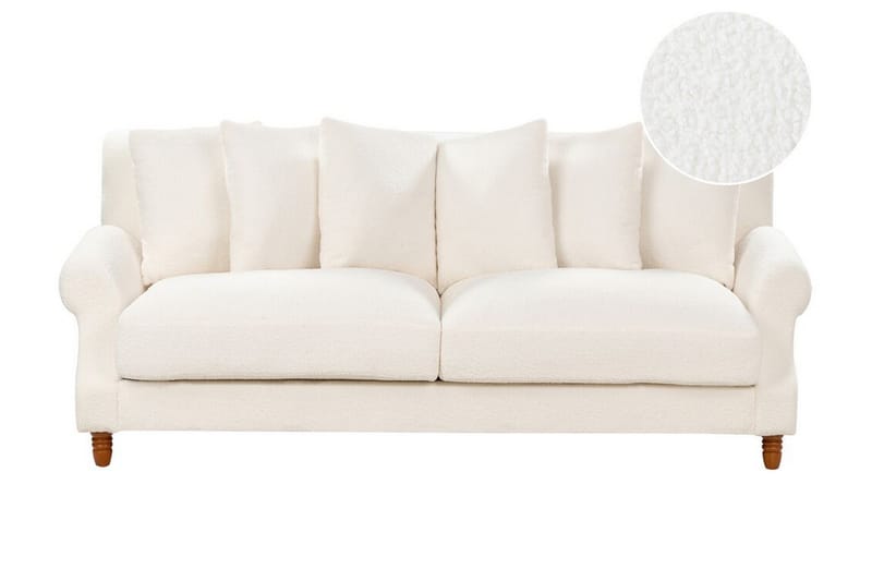Bijan Sofa 3-seter - Hvit/Mørkt tre - Møbler - Sofaer - Sofa 3 seter