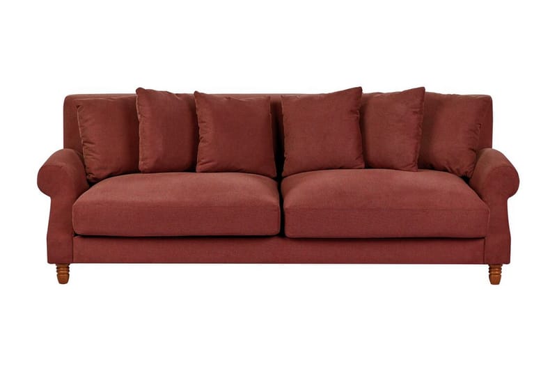 Bijan Sofa 3-seter - Rød/Mørkt tre - Møbler - Sofaer - Sofa 3 seter