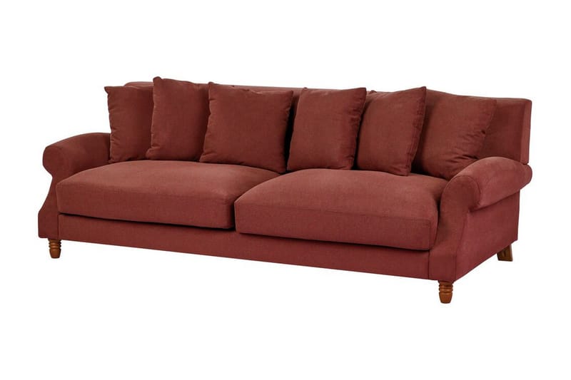 Bijan Sofa 3-seter - Rød/Mørkt tre - Møbler - Sofaer - Sofa 3 seter