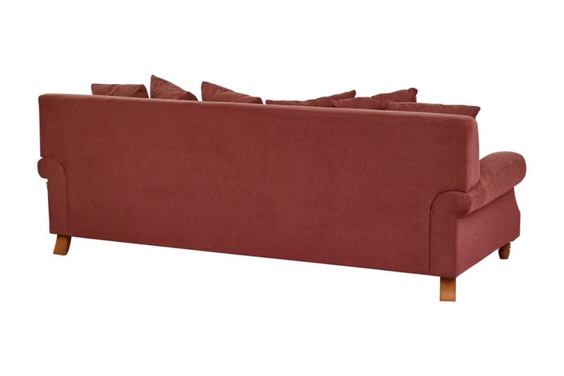 Bijan Sofa 3-seter - Rød/Mørkt tre - Møbler - Sofaer - Sofa 3 seter