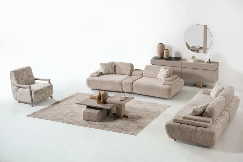 Bonavista 3-seters sofa Bouclé - Beige - Møbler - Sofaer - Sofa 3 seter