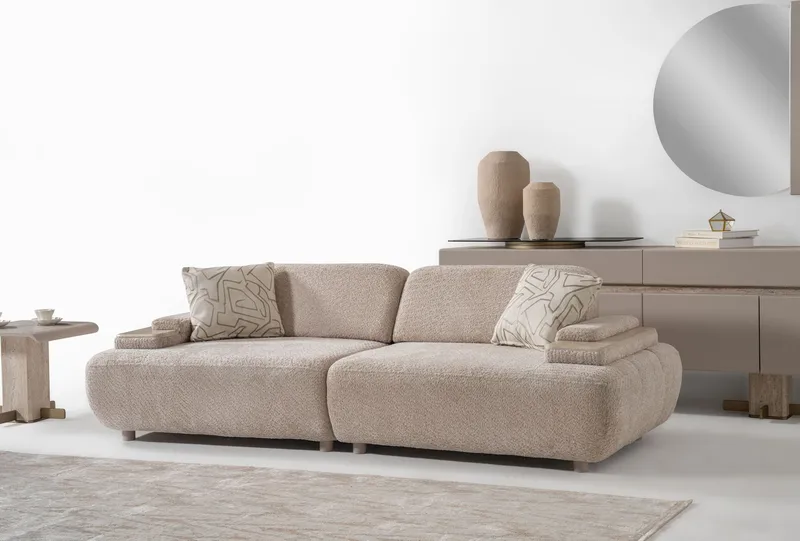 Bonavista 3-seters sofa Bouclé - Beige - Møbler - Sofaer - Sofa 3 seter