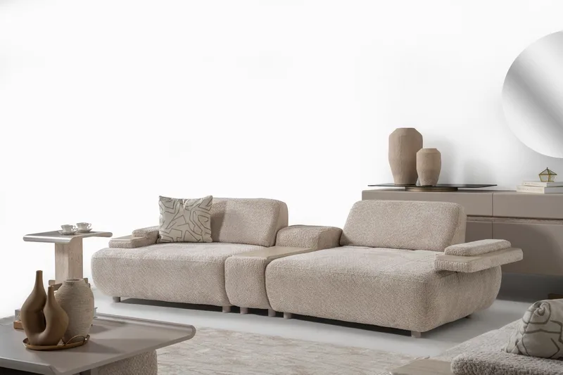 Bonavista 4-seters sofa Bouclé - Beige - Møbler - Sofaer - 4 seter sofa