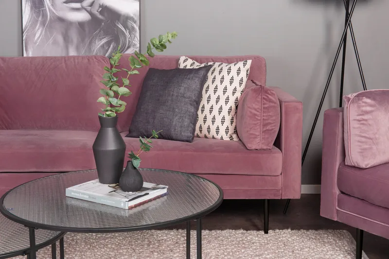 Boom 3-seters Sofa - Rosa - Møbler - Sofaer - Fløyel sofaer