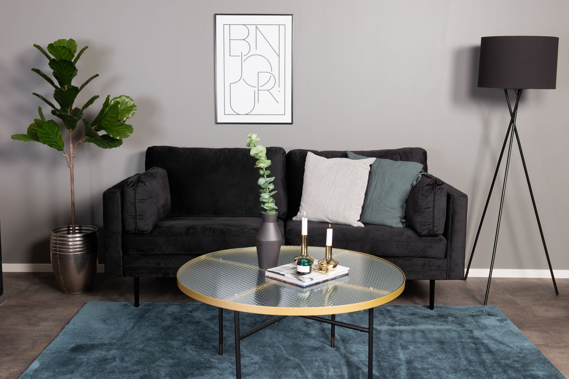 Boom 3-seters Sofa - Svart - Møbler - Sofaer - Fløyel sofaer