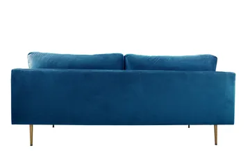 Boom Fløyelssofa 3-seter - Blå - Møbler - Sofaer - Fløyel sofaer