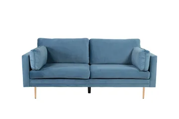 Boom Fløyelssofa 3-seter - Blå - Møbler - Sofaer - Fløyel sofaer