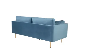 Boom Fløyelssofa 3-seter - Blå - Møbler - Sofaer - Fløyel sofaer