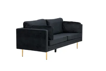 Boom Fløyelssofa 3-seter - Svart - Møbler - Sofaer - Fløyel sofaer