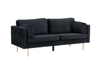 Boom Fløyelssofa 3-seter - Svart - Møbler - Sofaer - Fløyel sofaer