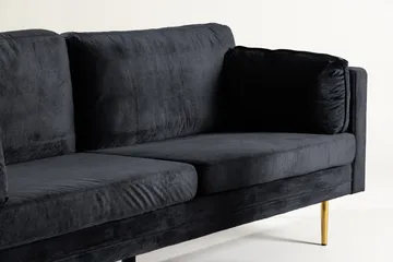 Boom Fløyelssofa 3-seter - Svart - Møbler - Sofaer - Fløyel sofaer