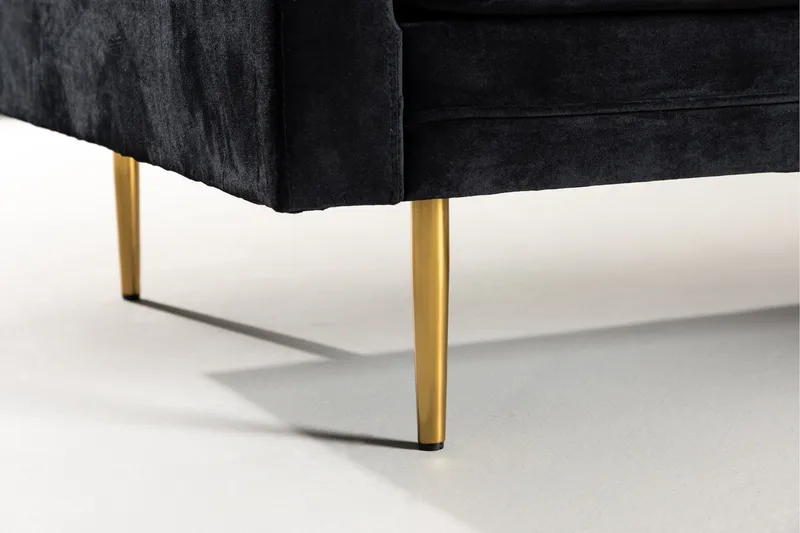 Boom Fløyelssofa 3-seter - Svart - Møbler - Sofaer - Fløyel sofaer