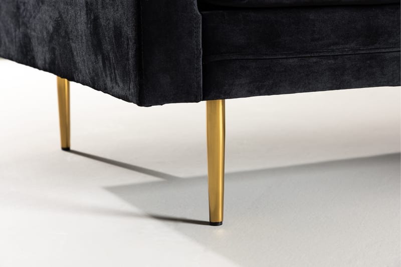 Boom Fløyelssofa 3-seter - Svart - Møbler - Sofaer - Fløyel sofaer