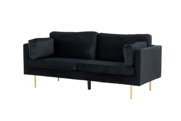 Boom Fløyelssofa 3-seter - Svart - Møbler - Sofaer - Fløyel sofaer