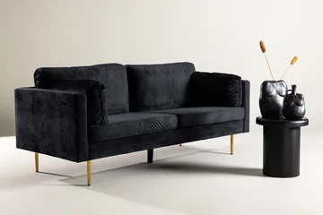 Boom Fløyelssofa 3-seter - Svart - Møbler - Sofaer - Fløyel sofaer