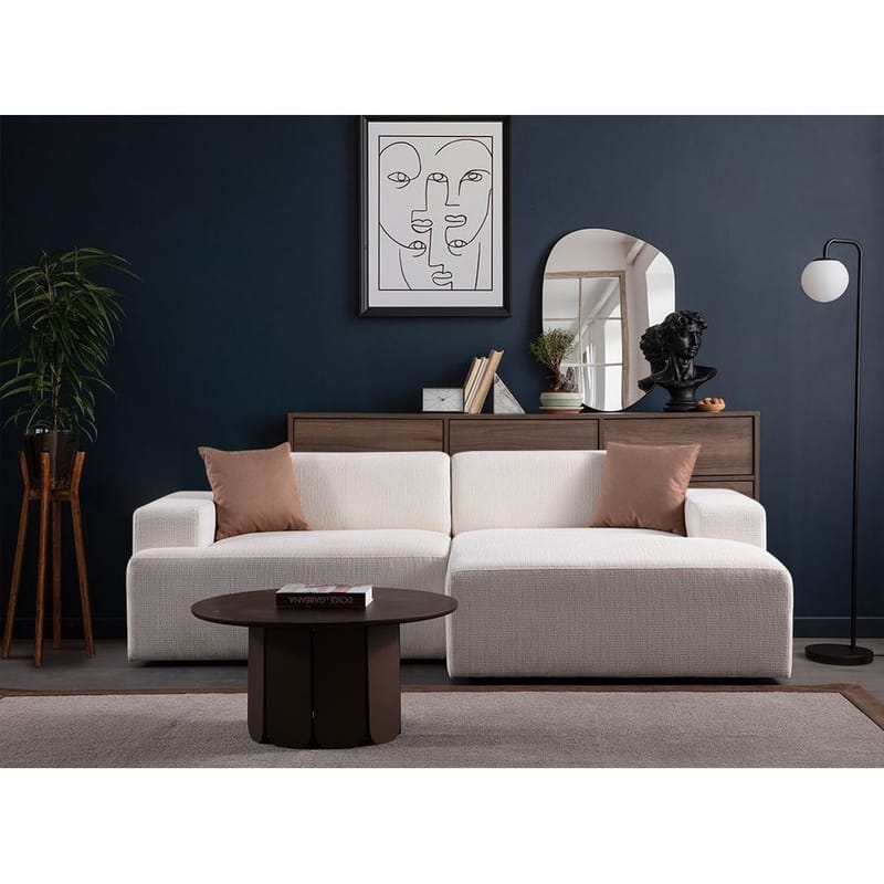 Branorin 3-seters Hjørnesofa - Kremhvit - Møbler - Sofaer - Hjørnesofa