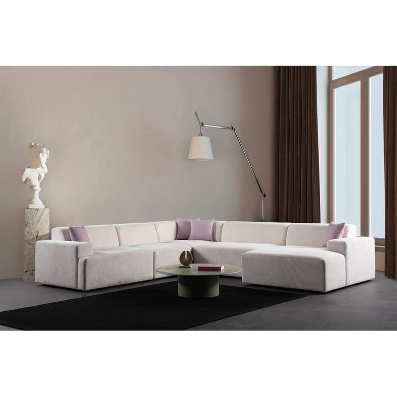 Branorin 6-seters Hjørnesofa - Kremhvit - Møbler - Sofaer - Hjørnesofa